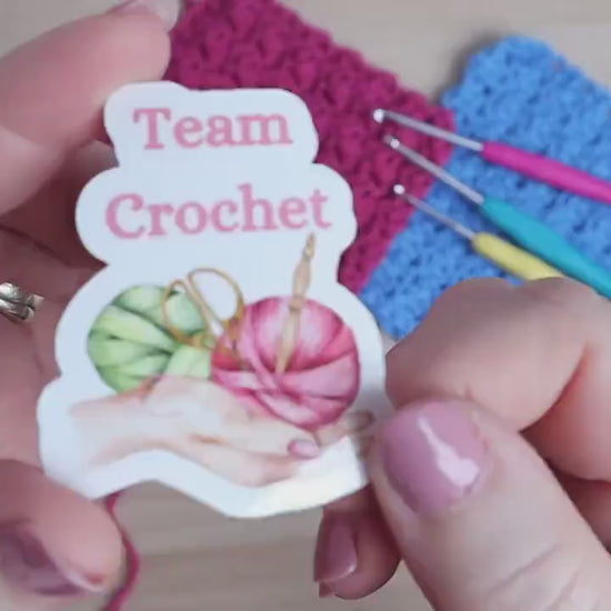 Team Crochet Waterproof Die Cut Sticker
