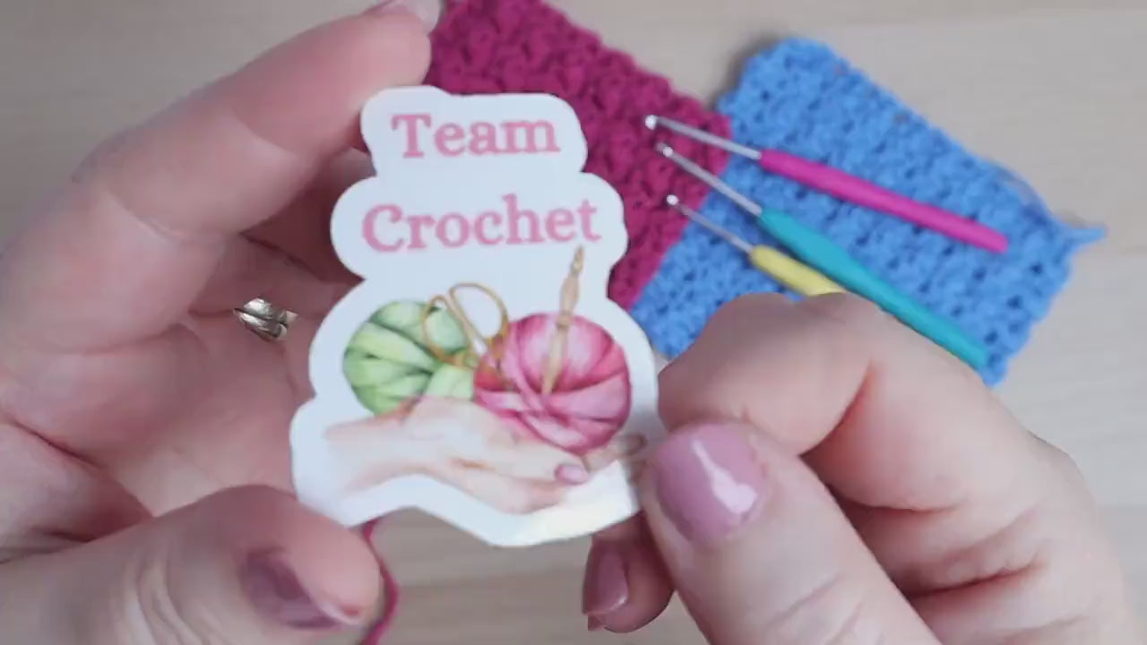 Team Crochet Waterproof Die Cut Sticker