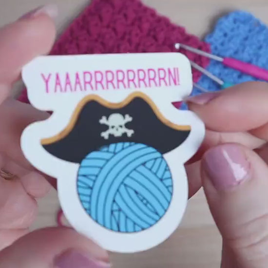 Funny Yarn Pirate Die Cut Sticker