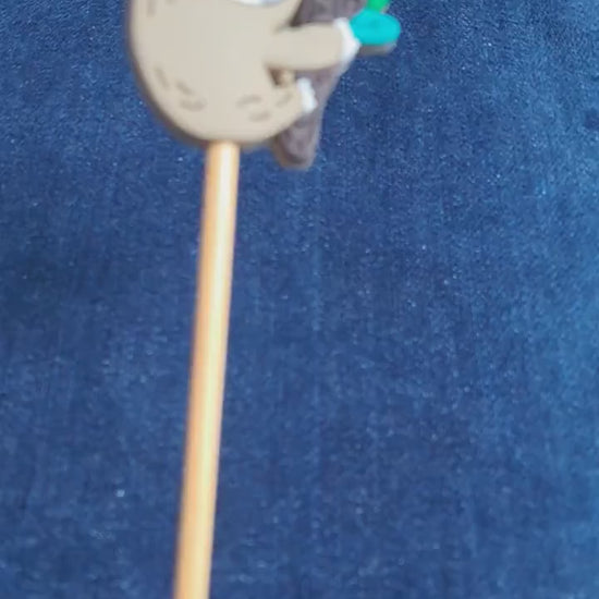 Sloth On Branch Silicone Bead Stitch Stopper