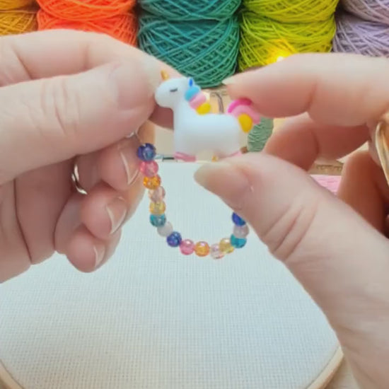 Rainbow Unicorn Scissor Fob with Protection Bead