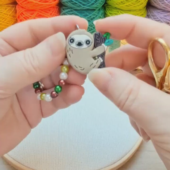 Sloth Scissor Fob with Protection Bead