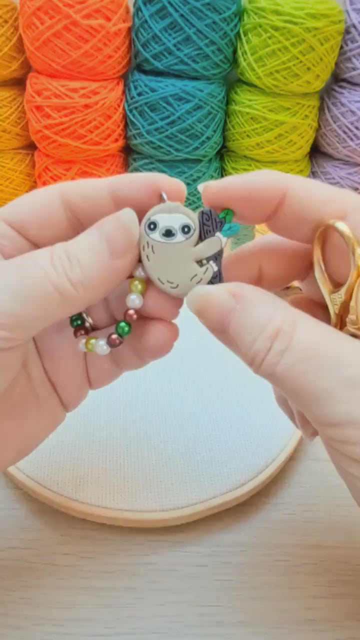 Sloth Scissor Fob with Protection Bead