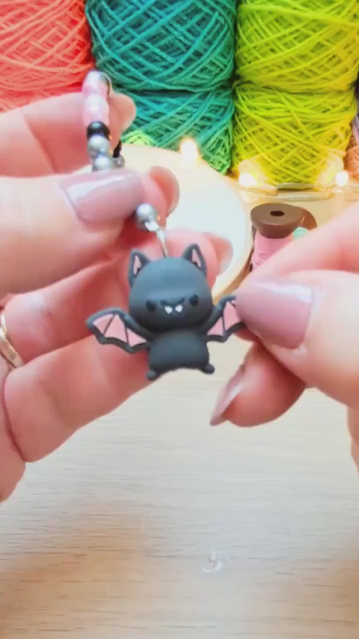 Cute Bat Scissor Fob with Protection Bead