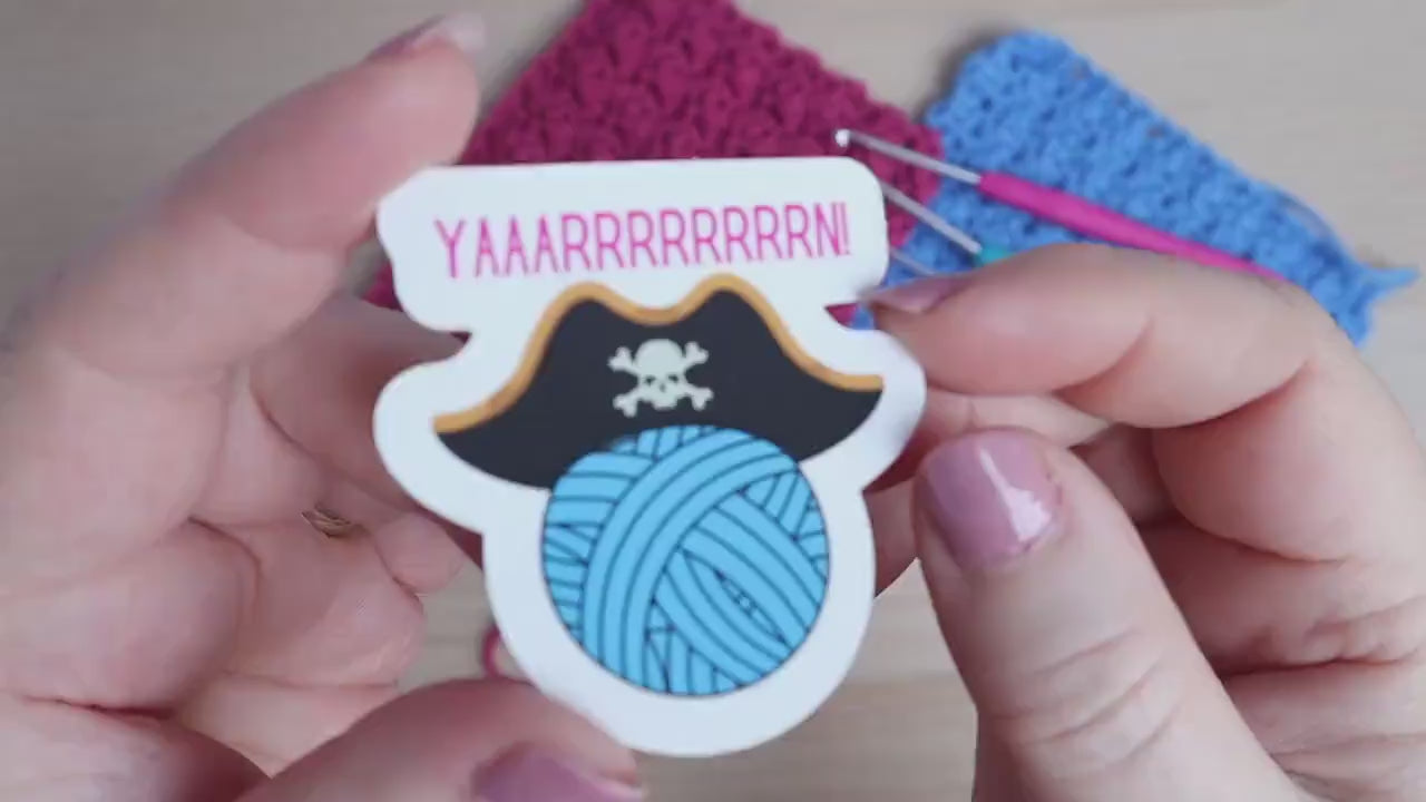 Funny Yarn Pirate Die Cut Sticker