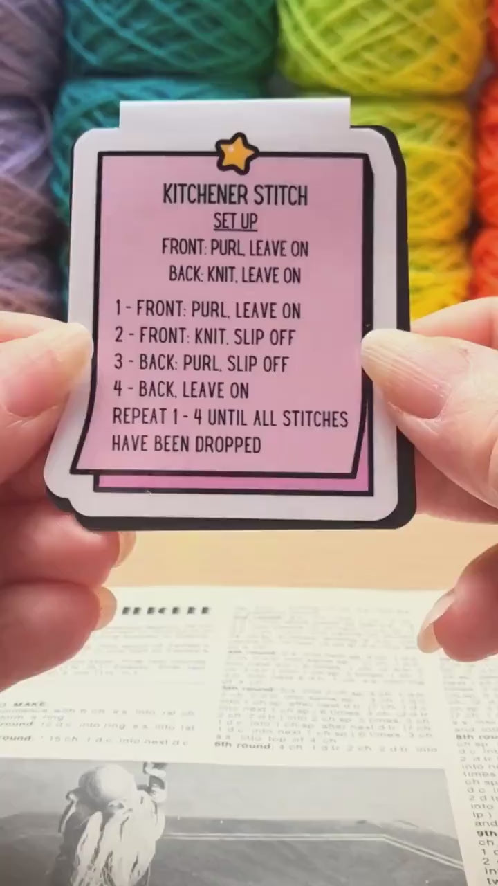 Kitchener Stitch Magnetic Bookmark For Knitters