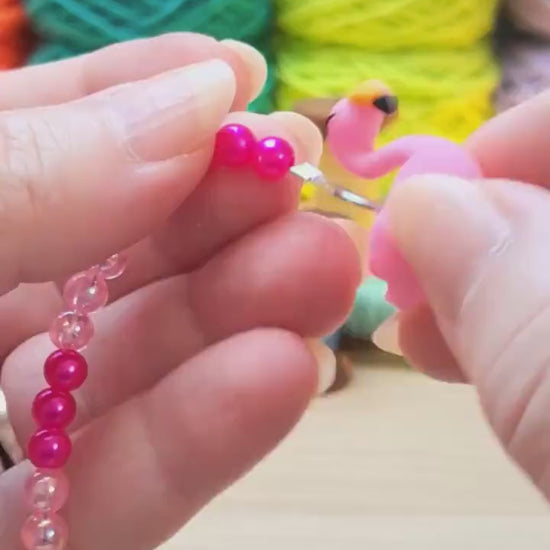Flamingo Scissor Fob with Protection Bead
