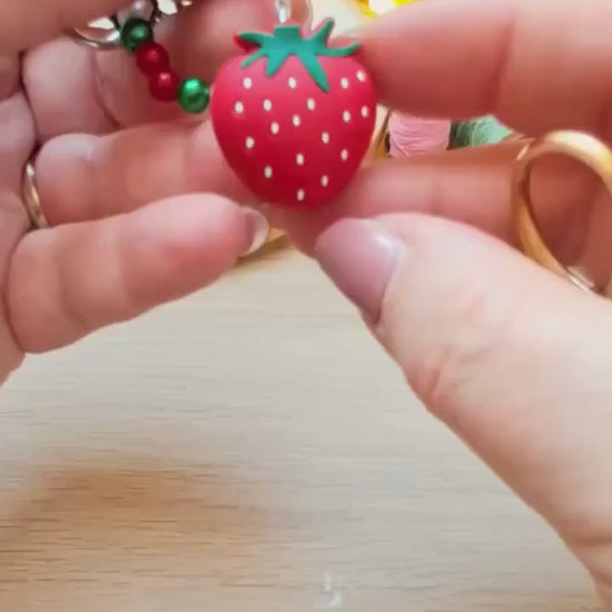 Strawberry Scissor Fob with Scissor Protection
