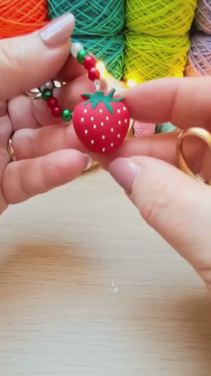 Strawberry Scissor Fob with Scissor Protection