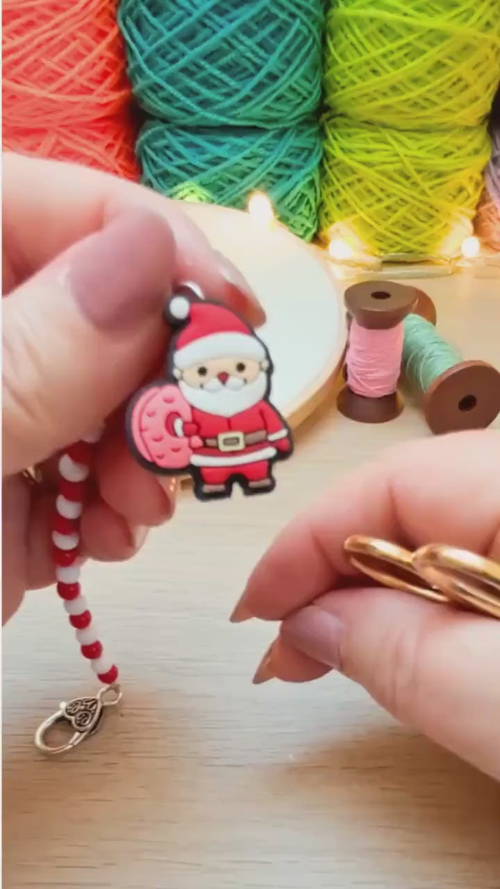 Father Christmas Scissor Fob with Protection Bead