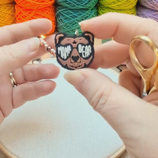 Mama bear Scissor Fob with Protection Bead