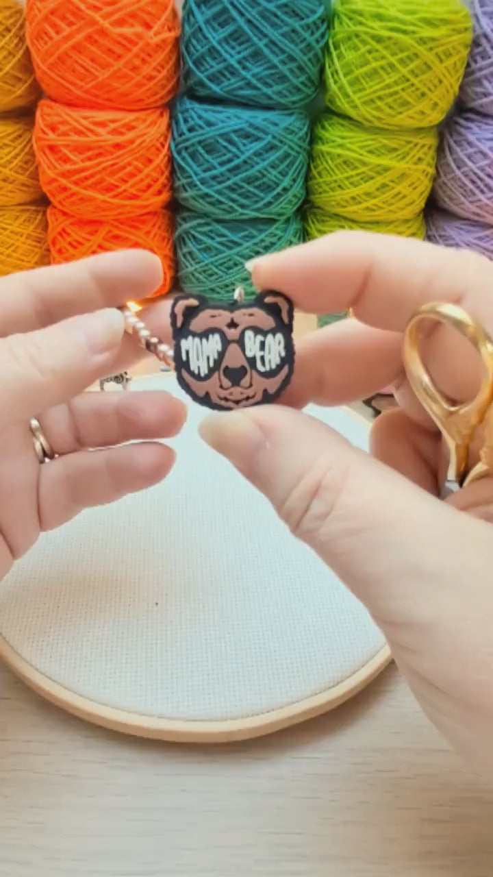 Mama bear Scissor Fob with Protection Bead