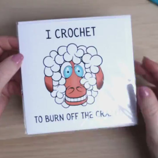 Funny Crochet Pun Blank Square Greetings Card