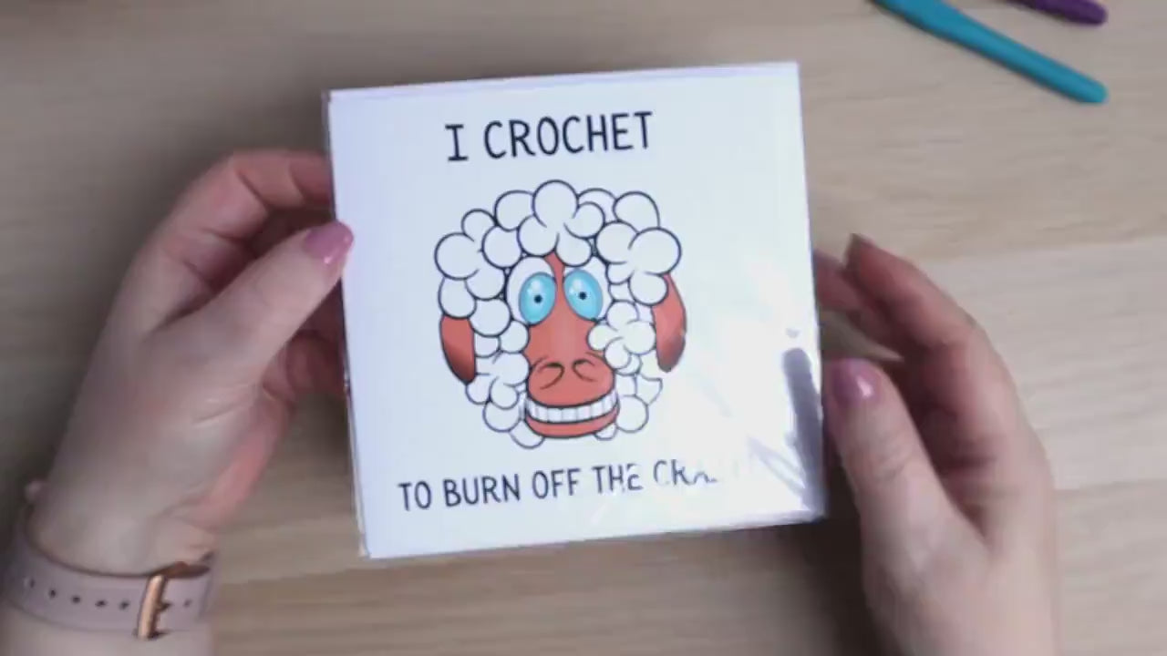 Funny Crochet Pun Blank Square Greetings Card