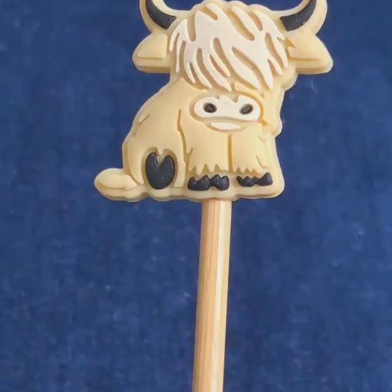 Highland Cow Silicone Bead Stitch Stopper