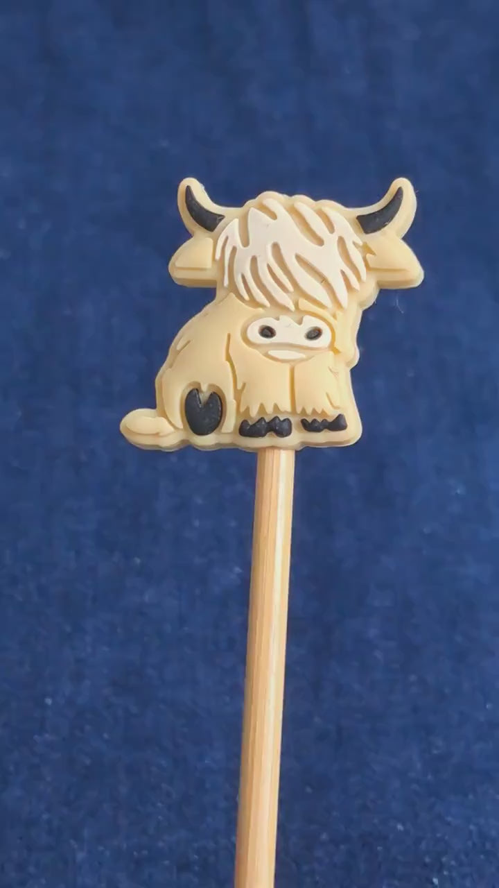 Highland Cow Silicone Bead Stitch Stopper