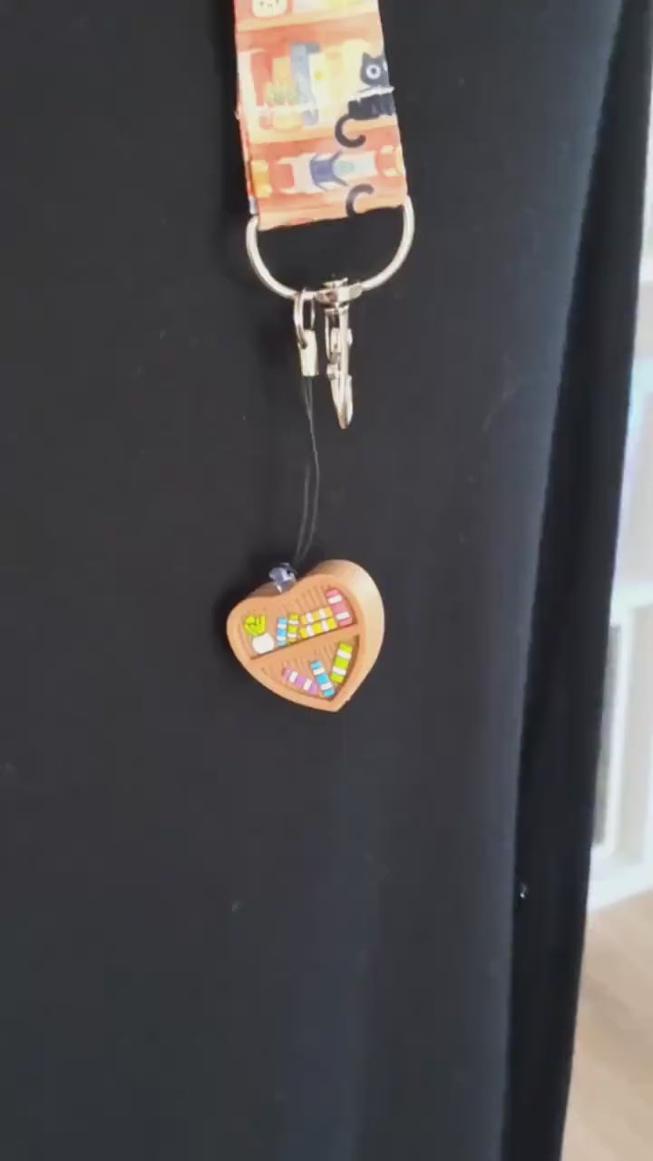 Bookshelf Cat Lanyard Scissor Protector Set