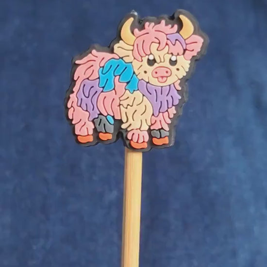 Rainbow Highland Cow Stitch Stopper