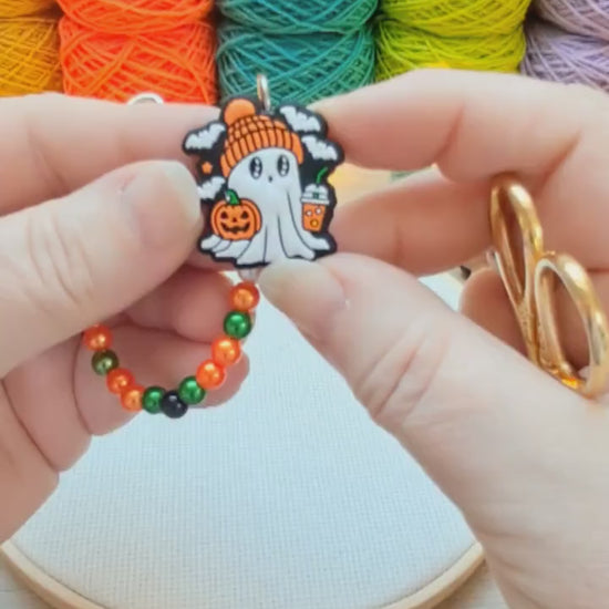 Halloween Ghost Scissor Fob with Protection Bead