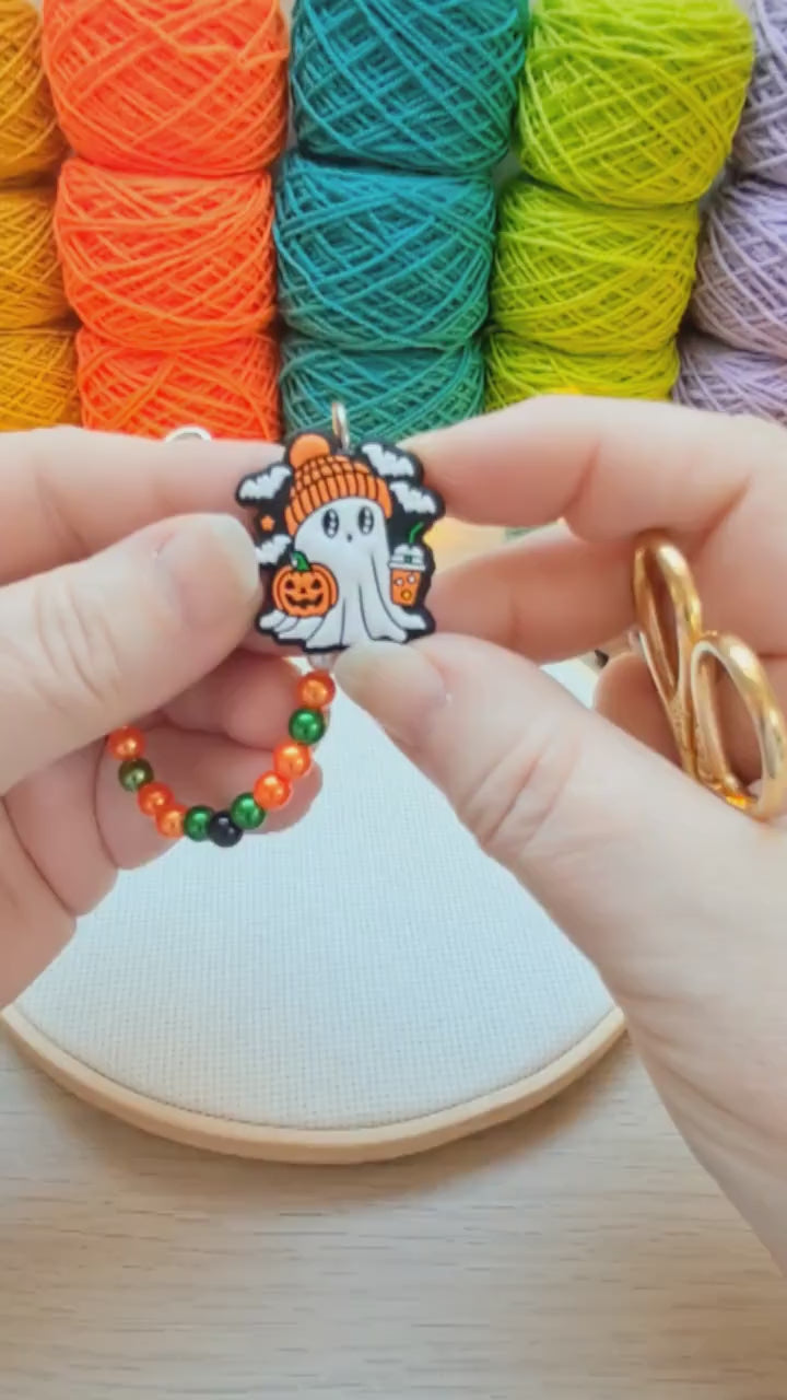 Halloween Ghost Scissor Fob with Protection Bead