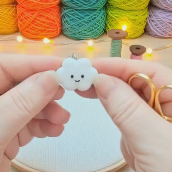 Smiling Cloud Scissor Fob with Protection Bead
