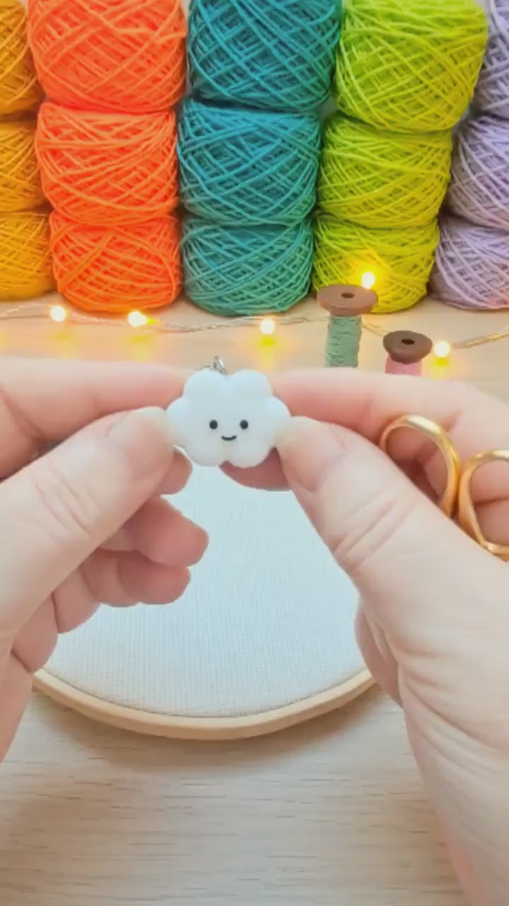 Smiling Cloud Scissor Fob with Protection Bead