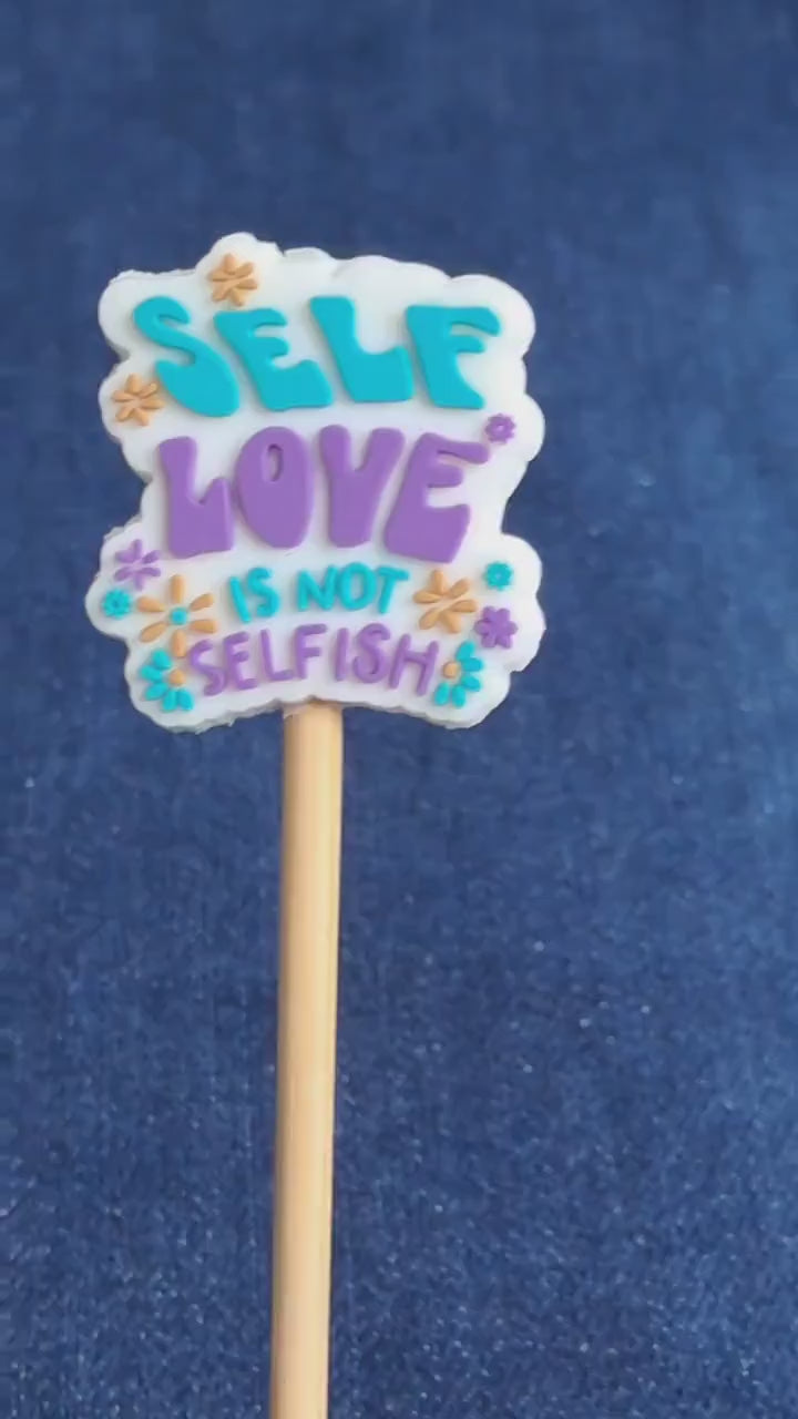 Positive Quote Silicone Bead Stitch Stopper