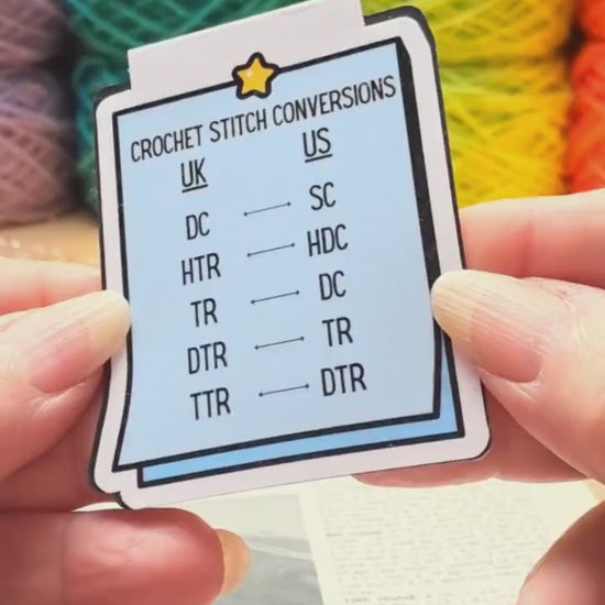 UK To US Stitches Magnetic Bookmark For Crocheters